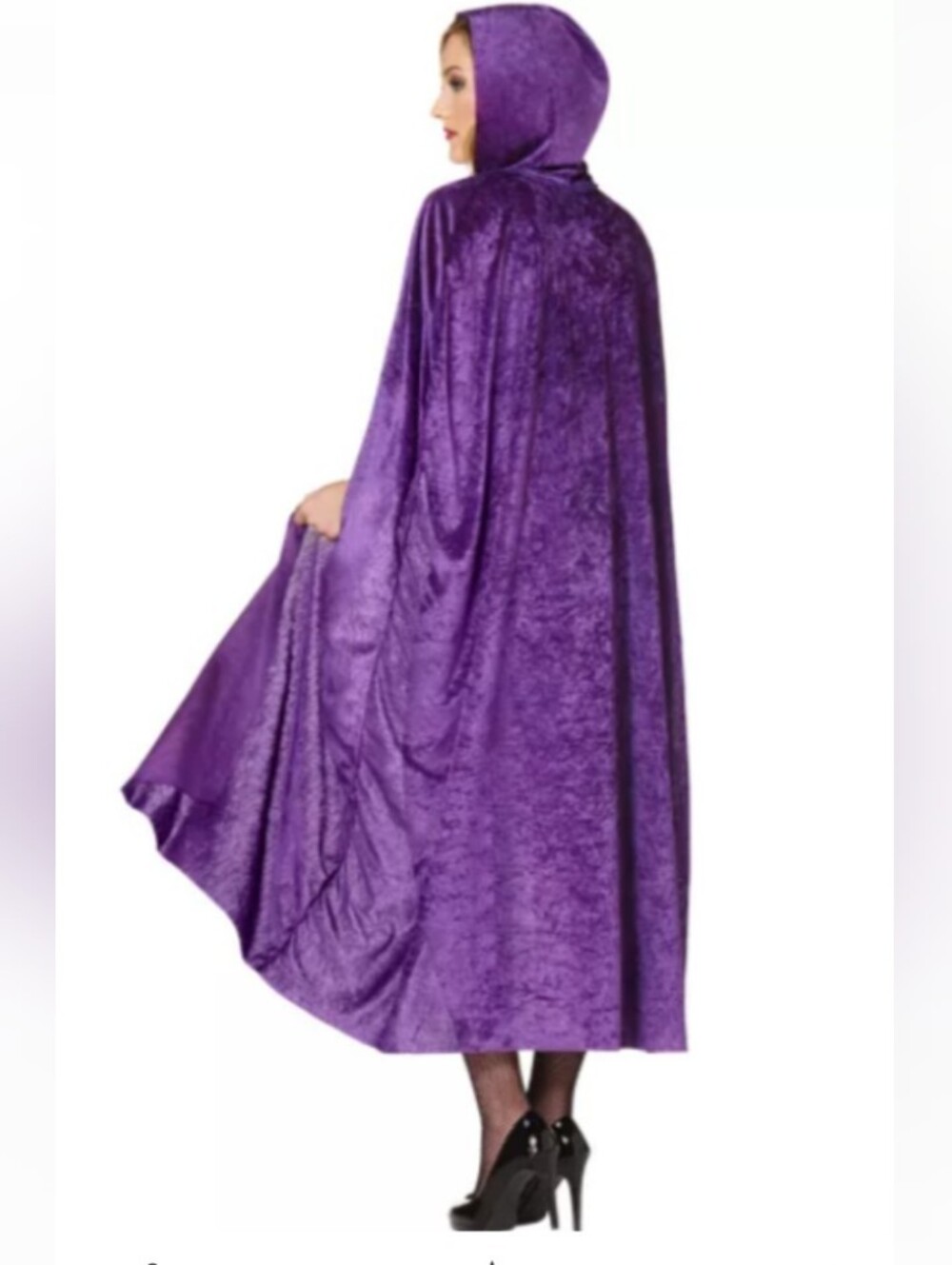 Hand Crafted Velvet Hooded Cape Cosplay Whimsigoth Halloween Costume Purple